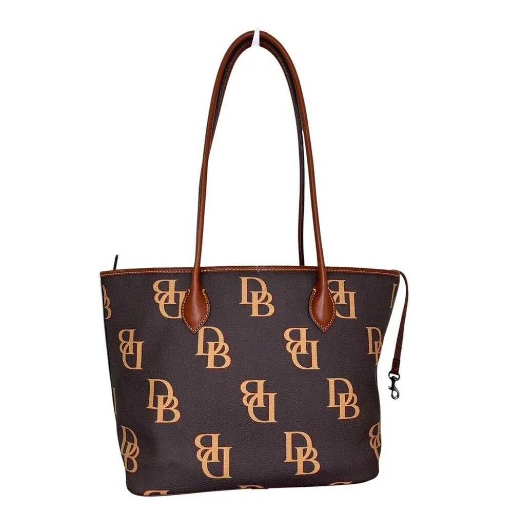 Dooney & Bourke Wren Zip Tote Wine Leather Trim Shoulder